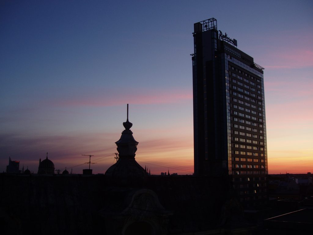 Riga při západu slunce